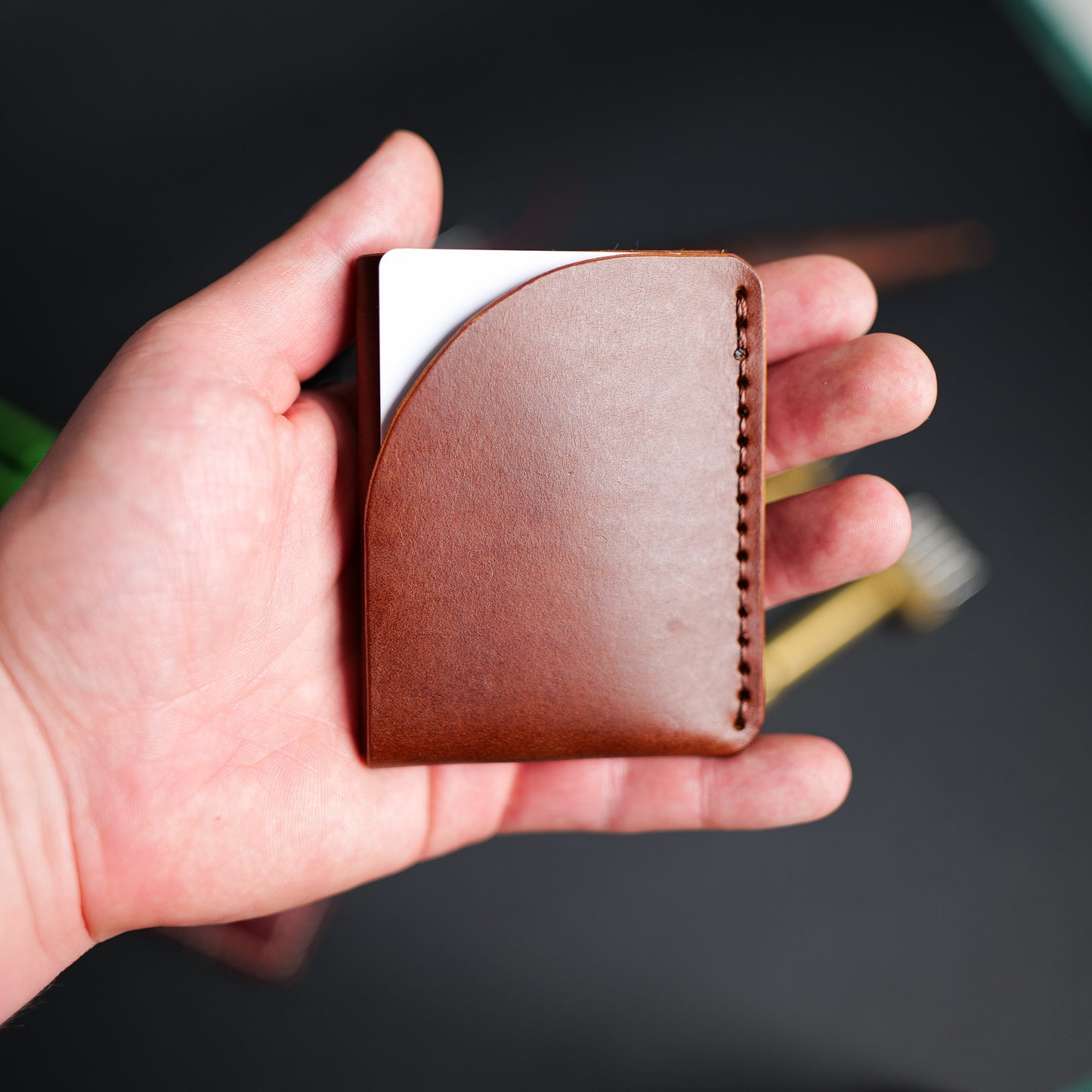 Pebble Card Holder - Chestnut